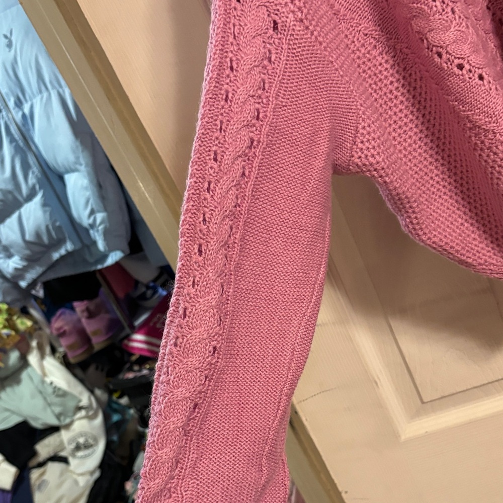 Charlotte Russe Dusty Rose Crew Neck Sweater - Picture 5 of 9